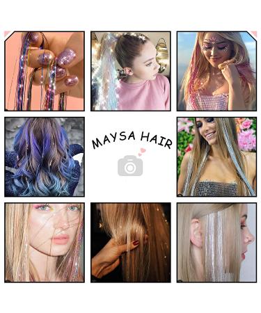 46 Hair Tinsel Kit with Tool - 12 Colors, 3600 Strands - Sparkling Fairy Hair Extensions for Women and Girls - Buy Online on GoSupps.com