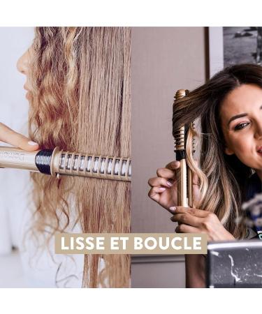 Demeliss XCurler 2-in-1 Professional Hair Smoothing & Curling Iron | Ceramic Plates 5 Temp Settings Long-Lasting Curls for All Hair Types - Buy Online on GoSupps.com