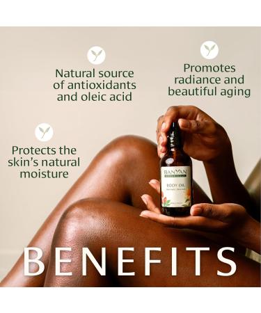 Banyan Botanicals Body Oil - Lightweight Ayurvedic Skin Care | Organic Jojoba Oil Non-Greasy Non-GMO Cruelty-Free | 4 oz Massage Oil for Soft Smooth Skin - Buy Online on GoSupps.com