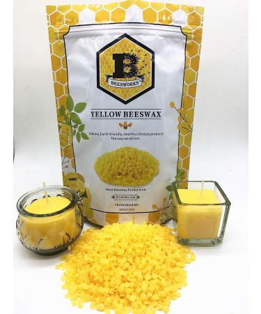Beesworks Yellow Beeswax Pellets 1lb - Cosmetic Grade, Triple Filtered Beeswax - 1 Pound Pack - Buy Online on GoSupps.com