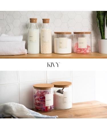 Buy Kivy Detergent Box Glass 2x 2000ml - Pods & Washing Powder Storage Container for Laundry Room - Stylish Detergent Donor Organizer - Buy Online on GoSupps.com