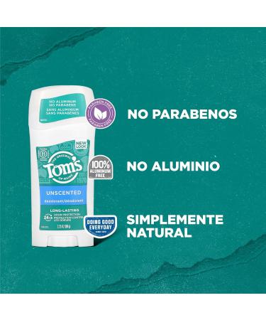 Tom's of Maine Aluminum-Free Natural Deodorant for Women - Unscented Long-Lasting 2.25 oz | Shop Internationally - Buy Online on GoSupps.com