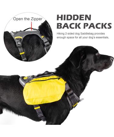 Fida Dog Harness No Pull with Handle Heavy Duty Dog Pack Hound Dog Saddle Bag Backpack for Travel Camping Hiking Small Dog with 2 Hidden Side Pockets (S Black) Small (Neck:34-48cm Chest:44-54cm) Black - Buy Online on GoSupps.com
