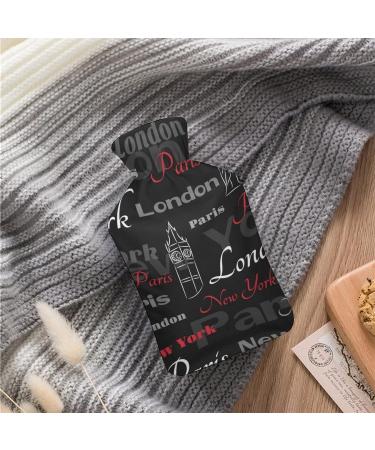 London Plush Hot Water Bottle with Cover - Hand Warmer for Adults & Kids | 26.5x15.3cm - International Shipping - Buy Online on GoSupps.com