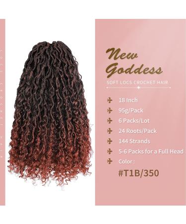 Goddess Locs Crochet Hair 18 River Boho Style Curly Faux Locs - 6 Packs T1B/350 - Buy Online on GoSupps.com
