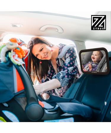 ZYBUX Back Seat Baby Mirror - Premium Black Frame for Rear Facing Child Seat - Shatterproof Design for Peace of Mind - Buy Online on GoSupps.com