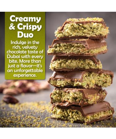 Dubai Chocolate Kunafa Pistachio Bar 7oz | Gourmet Dessert Gift | Crispy Kunafe with Pistachio Paste | Luxurious Chocolate Treat for All Occasions - Buy Online on GoSupps.com