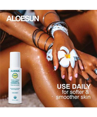 ALOESUN Organic Tanning Travel Size Bundle - Including Organic Coconut Tanning Oil and Beach Bag - Buy Online on GoSupps.com