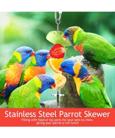 3PCS Stainless Steel Bird Skewers - Foraging Food Holder for Parrots & Small Animals - 20x16x12cm - Buy Online on GoSupps.com