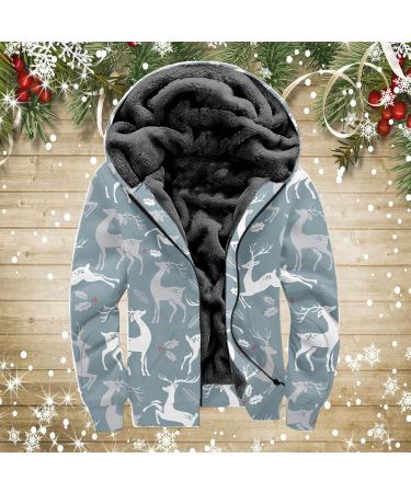Shop Hanxiulin Oversized Plush Hoodie Jacket for Men | Winter Windproof Fleece Coat in Light Blue - Buy Online on GoSupps.com