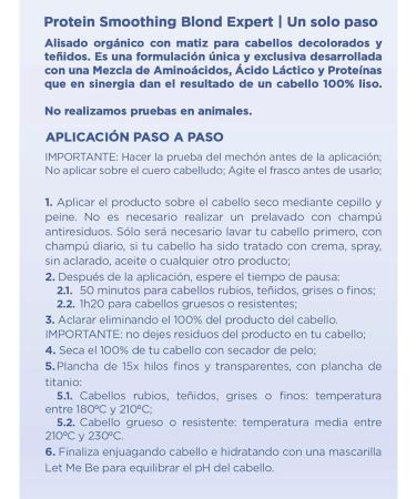 Let Me Be - Blond Expert One-Step Straightening 100% Brazilian Straightening For grey blonde and bleached hair Organic and Formaldehyde Free (500ml) - Buy Online on GoSupps.com