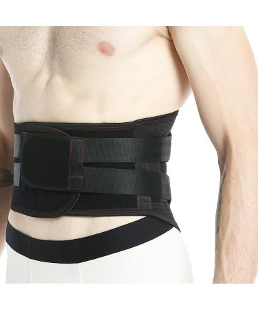 NEOtech Care - Back Support - Breathable & Adjustable Support - Double Compression Straps - Black (S)