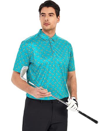 SAMERM Men's Green Golf Polo Shirt - Short Sleeve Moisture Wicking Dry Fit Performance Top (Large) - Buy Online on GoSupps.com