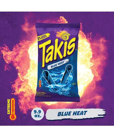 Takis Blue Heat Rolled Tortilla Chips - Hot Chili Pepper Flavor - 9.9 oz Bag - Buy Online on GoSupps.com