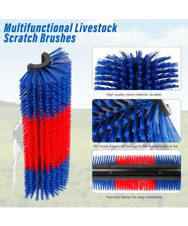 Universal Soft Cow Brush Horse & Cattle Scratcher with 4 Screws - Livestock Animal Back Scratching Kit for Itch Relief - Buy Online on GoSupps.com