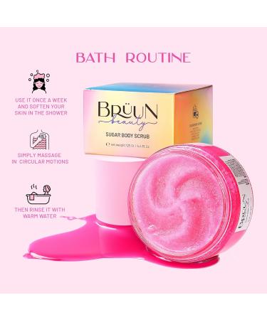 BR UN Watermelon Body Scrub Cream - 4.4 oz Organic Exfoliating Scrub with Vitamin E for Underarm & Bikini Area - Gentle Sugar Scrub for Women Men & Girls - Buy Online on GoSupps.com