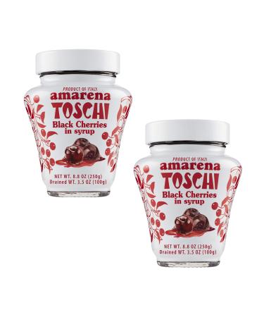 Amarena Cherries by Toschi | 2 Pack | For cocktails and desserts | GMO free | Kosher | 8.8 ounce (2 Pack)