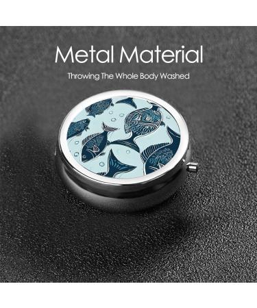 Buy Manatee Animals Calf Round Pill Box | 3 Compartment Portable Medicine Organizer | Mini Decorative Travel Vitamin Holder - Buy Online on GoSupps.com