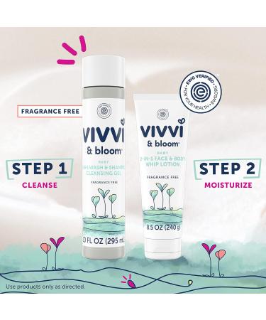VIVVI & BLOOM 2-in-1 Baby Lotion for Delicate & Sensitive Skin - Fragrance-Free 8.5 oz - Buy Online on GoSupps.com