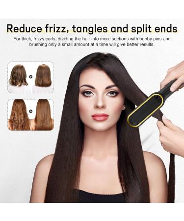 Ionic Hair Straightener Brush - Fast Heating, Adjustable Temperature - Women's Gifts - Hair Styler Tool - Black - Buy Online on GoSupps.com