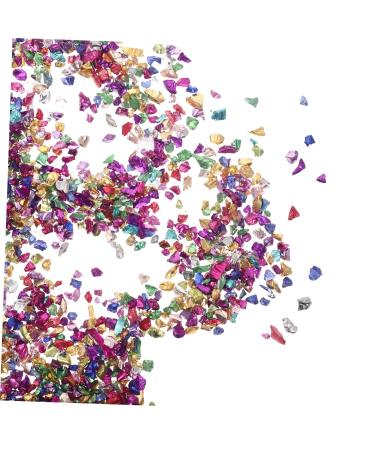 Housoutil Metallic Chips 1 Glass Chip Nail Stickers Manicure 3D Colored Vases 0.5X0.3cm Colorful
