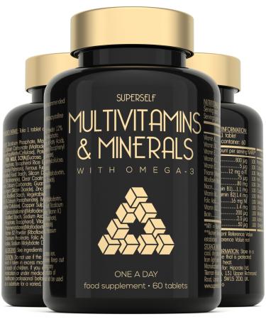 Multivitamins and Minerals with Omega 3 - Multivitamin Tablets for Men & Women - Adult Multi Vitamins with 100% Daily Dose of Iron Zinc Vitamin D C B12 - 26 Nutrients & Supplements - 60 Tablets - Buy Online on GoSupps.com