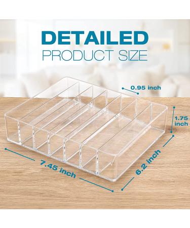 Clear Plastic Makeup Organizer for Vanity 7 Section Divided Storage for Drawer & Bathroom - Buy Online on GoSupps.com