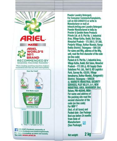 Ariel Matic Front Load Detergent Washing Powder - 2 kg | Buy Internationally - Fast Shipping & Best Prices - Buy Online on GoSupps.com
