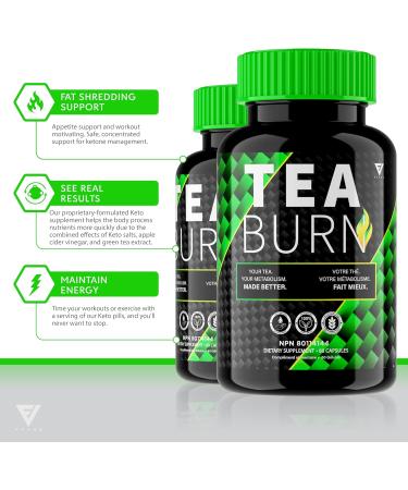 (2 Pack) Tea Burn Green Tea Supplement TeaBurn Capsules Tea Burn Add to Tea Supplement Green Tea Energy Support Supplement Women Men TeaBurn Maximum Strength Advanced Capsule Formula (120 Capsules) - Buy Online on GoSupps.com