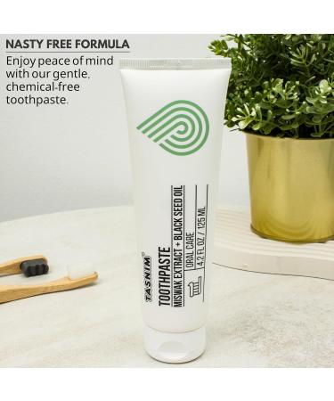 Tasnim Miswak Toothpaste 125ml - Fluoride-Free Natural Toothpaste for Oral Health Teeth Whitening with Miswak & Black Seed Oil - Ideal for Adults & Kids - Buy Online on GoSupps.com