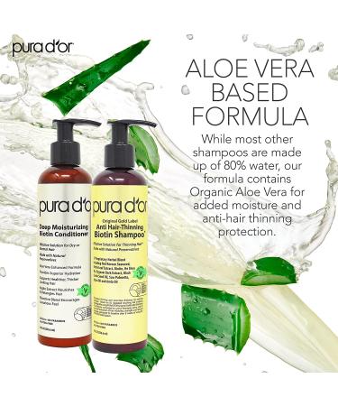 PURA D OR Biotin Shampoo & Conditioner Set - Anti-Thinning DHT Blocker for Color Treated Hair (8oz x 2) - Buy Online on GoSupps.com