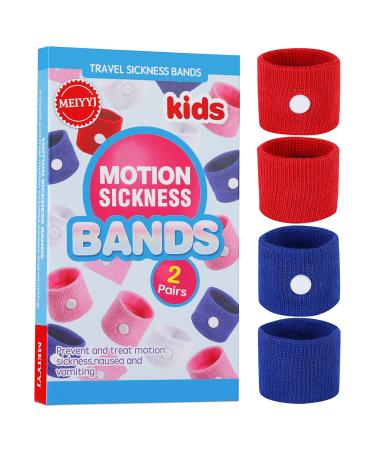 MEIYYJ Motion Sickness Bands Kids Cruise Accessories Must Haves Travel Sickness Bands for Kids Gifts for Morning Sickness Relief Seasickness Wristband Cruise Travel Essentials Red blue for Kids