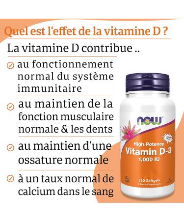 Now Foods Vitamin D3 1 000 IU 360 Softgels Laboratory Tested High Dose Gluten Free Soy Free - Buy Online on GoSupps.com