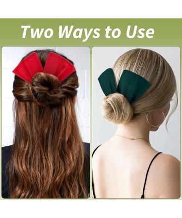 Melliex 3-Piece Hair Bun Maker Set | Magic Hair Donut & French Twist Styles in Red White & Green - Perfect for Women & Girls - Buy Online on GoSupps.com