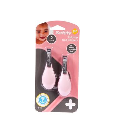 Safety 1st Steady Fold-Up Nail Clippers Raspberry - 2 Count Pack | Easy & Safe Nail Care - Buy Online on GoSupps.com