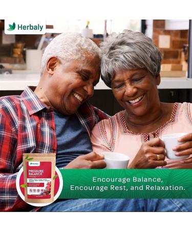 Herbaly Pressure Balance Tea - 9 Superherbs for Cardiovascular Health - Natural & Organic - Caffeine-Free - 30 Pyramid Tea Bags (2.65 oz) - Buy Online on GoSupps.com