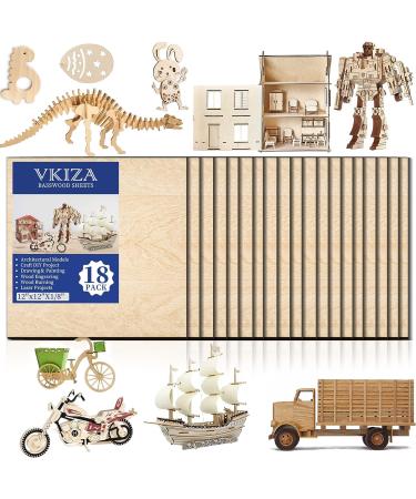 18 Pack Basswood Sheets 12x12x1/8 for Crafts Unfinished Wood Basswood Craft Wood Board Perfect for DIY Ornaments and Models Drawing Painting Engraving Wood Burning and Laser Cutting. B-18packs craft woods - Buy Online on GoSupps.com