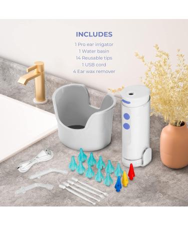 Boryan Electric Ear Wax Removal Kit - Gentle & Effective Ear Cleaner with 3 Pressure Settings - Water Resistant - White - Buy Online on GoSupps.com