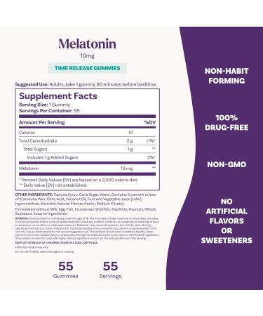 Natrol 10 mg Melatonin Gummies Time Release Sleep Gummies for Adults Minimize Wake Ups Strawberry-Flavored 55 Count 55 Day Supply - Buy Online on GoSupps.com