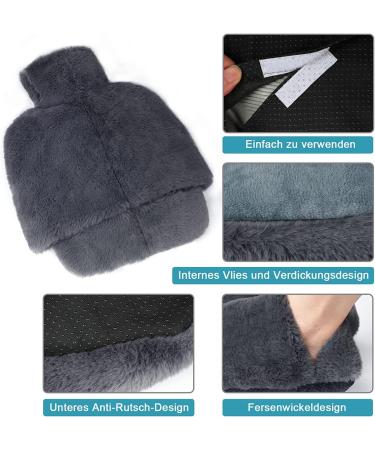 Buy Adult Foot Warmers - 2 in 1 Heat Bottle & Plush Cover | Winter Foot Heater for Men & Women (L 42-46 Gray) - International Shipping Available - Buy Online on GoSupps.com