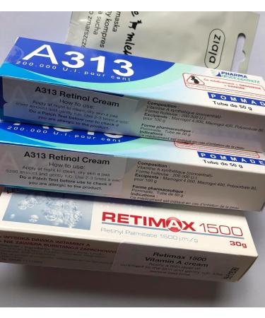 A313 ( 2 Tubes ) Retinol A Vitamin Gel / Cream Night Treatment Anti Ageing Acne Wrinkle Blemish Pigmentation Lifting 100g New Skin Avibon Retinal Authentic - Buy Online on GoSupps.com