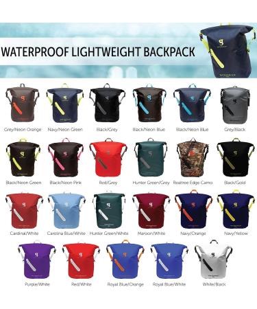 Geckobrands Lightweight 30L Waterproof Backpack Black/Gold - Ideal for Hiking and Water Activities - Buy Online on GoSupps.com