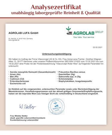 Vitaconcept Fermented Red Rice 600mg - Vegan Red Rice Extract Capsules with Monacolin K | 120 High Dose Capsules | Laboratory Tested | Made in Germany - Buy Online on GoSupps.com