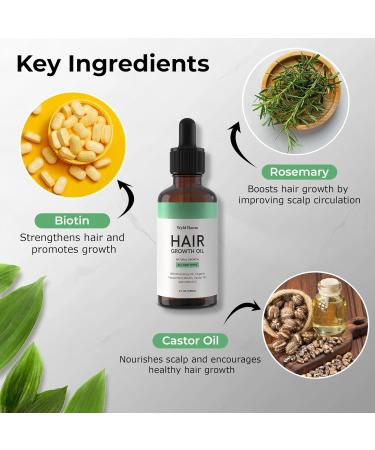 Natural Hair Growth Oil | Rosemary Biotin & Castor Oil | Stronger Thicker Hair for Men & Women - Ships Internationally - Buy Online on GoSupps.com