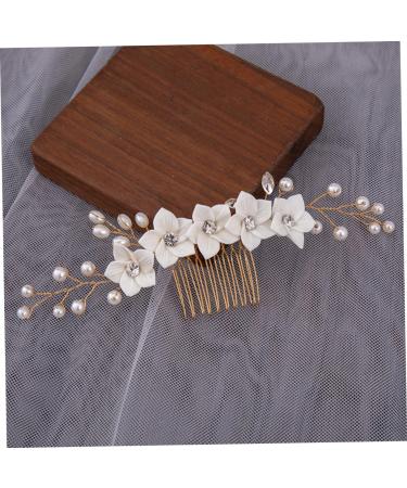 Housoutil Hair Accessories Wedding Flower Hair Comb Crystal Hair Comb Pearl Headpiece Bridal Hair Comb Rhinestone Hair Comb Rhinestone Headpiece Pearls Hair Comb Bride Rhinestones Hair Piece - Buy Online on GoSupps.com