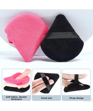 Velvet Triangle Powder Puffs Set - Reusable Makeup Sponge for Foundation, Powder, and Concealer - 4pcs Black White Applicator Kit - Buy Online on GoSupps.com