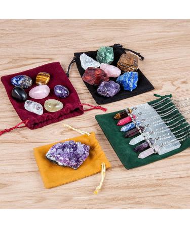 Abincee Crystals Set 23PCS Healing Crystals and Stones kit Include 7 Crystal Necklaces 7 Raw Chakra Stones & 7 Trumbled Stones Selenite Stick and Amethyst Crystal kit for Yoga Witchcraft Beginners - Buy Online on GoSupps.com
