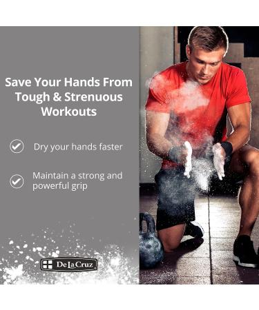De La Cruz Magnesium Carbonate Gym Chalk - 8 Blocks for Weightlifting, Gymnastics, and Rock Climbing - Buy Online on GoSupps.com