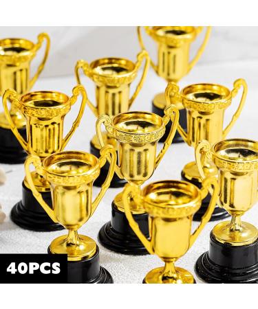 Pack of 40 Golden Award Trophy Cups - Mini Plastic Trophies for Kids Classroom Rewards and Sports Tournaments - Buy Online on GoSupps.com