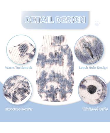 Cit toile Warm Winter Dog Sweater - Soft Knitted Turtleneck Coat for Small & Medium Pets in Blue - Comfortable Cold Weather Pet Clothing - Buy Online on GoSupps.com